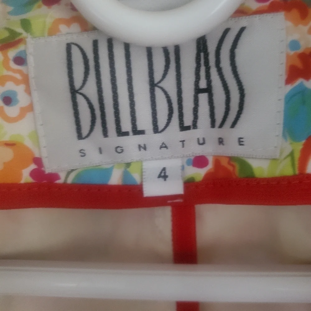 BILLBLASS ALL OVER FLORAL VINTAGE PRINT BUTTON DOWN COAT, SIZE 4 - Picture 6 of 8